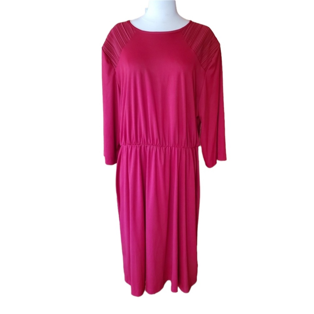 1980s Blair‎ Red Polyester Dress